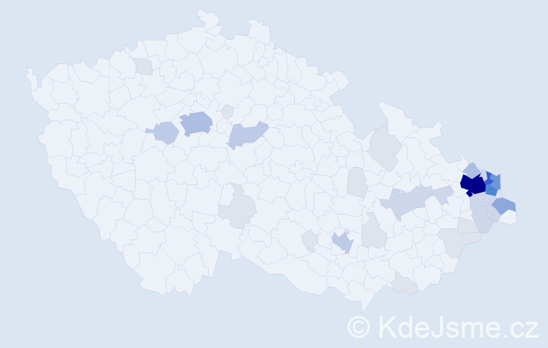 Příjmení: 'Knyblová', počet výskytů 114 v celé ČR