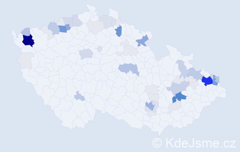 Příjmení: 'Klempár', počet výskytů 265 v celé ČR