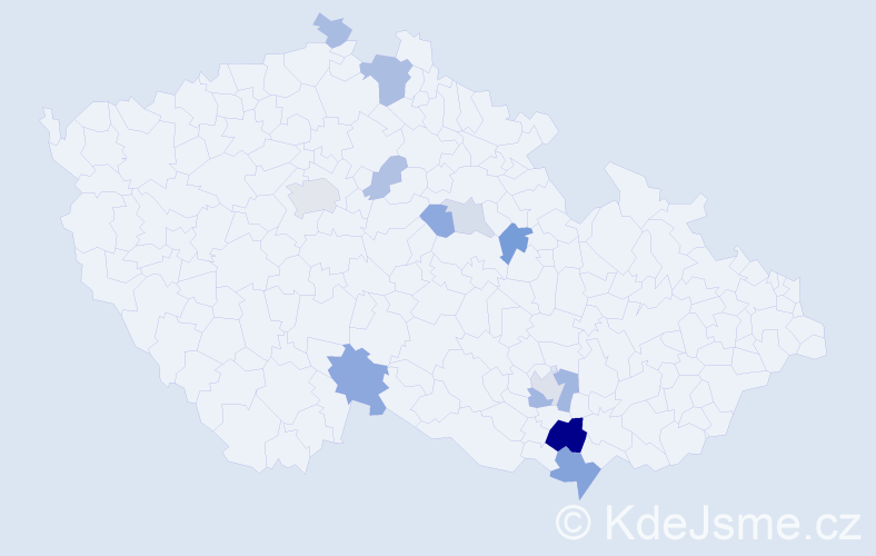 Příjmení: 'Kabrielová', počet výskytů 29 v celé ČR