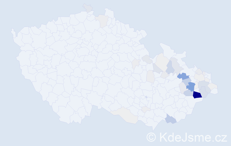 Příjmení: 'Cáb', počet výskytů 203 v celé ČR