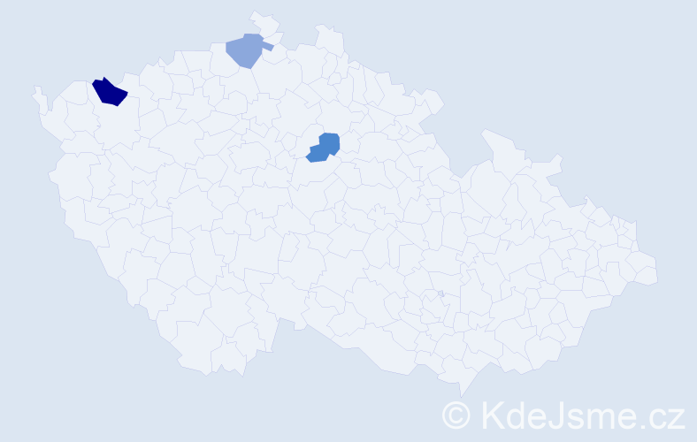Příjmení: 'Ceková', počet výskytů 4 v celé ČR