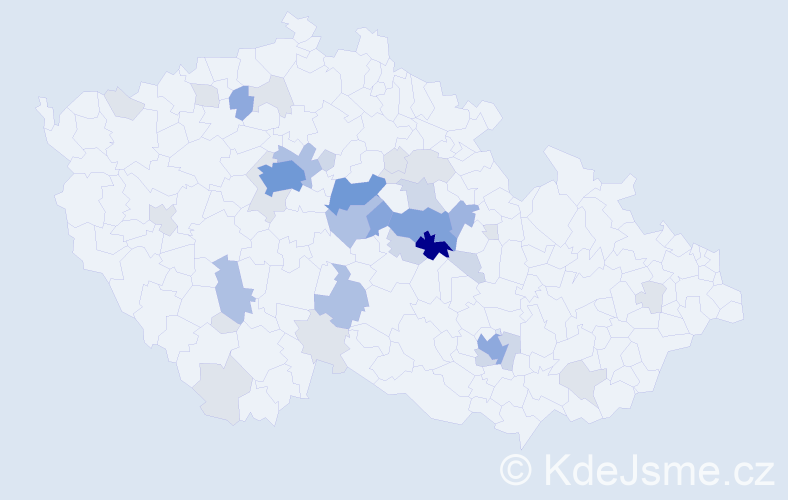 Příjmení: 'Vařečková', počet výskytů 121 v celé ČR