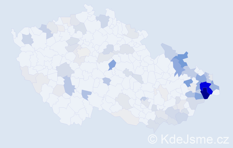 Příjmení: 'Ručka', počet výskytů 365 v celé ČR