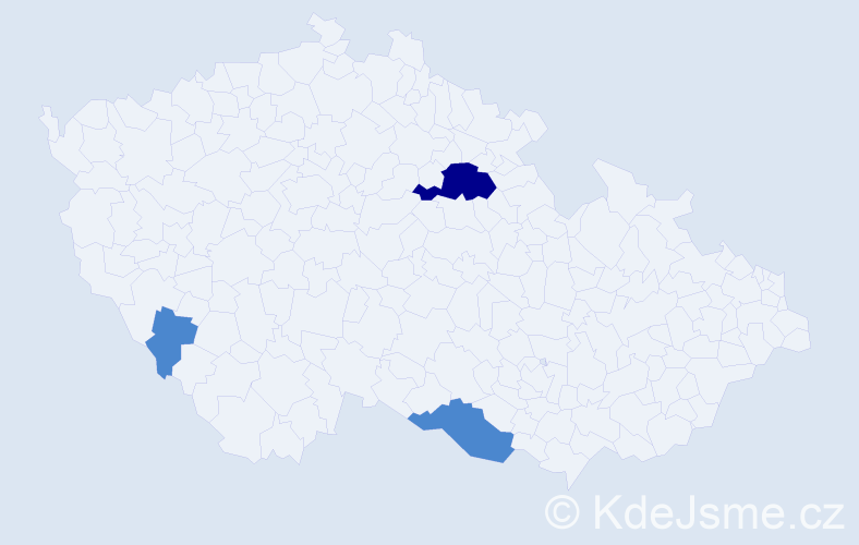Příjmení: 'Weinzetl', počet výskytů 5 v celé ČR