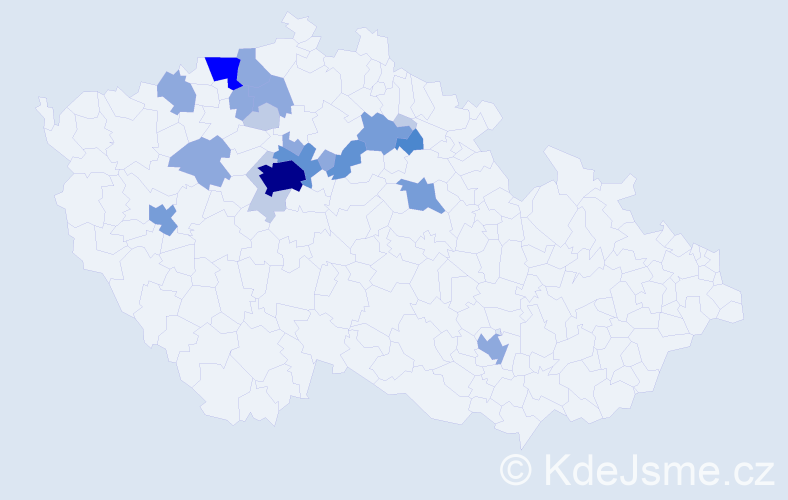 Příjmení: 'Loudil', počet výskytů 59 v celé ČR
