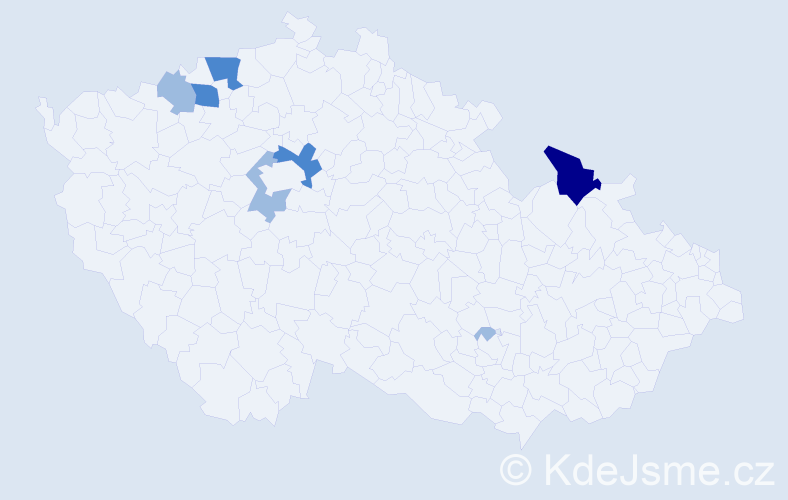 Příjmení: 'Chorváth', počet výskytů 13 v celé ČR