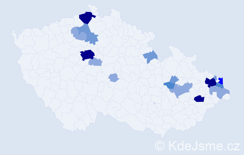 Příjmení: 'Pajonk', počet výskytů 54 v celé ČR