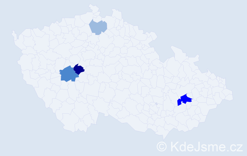 Příjmení: 'Proňová', počet výskytů 10 v celé ČR