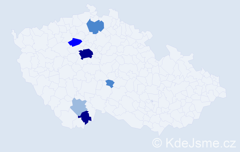 Příjmení: 'Matourková', počet výskytů 16 v celé ČR