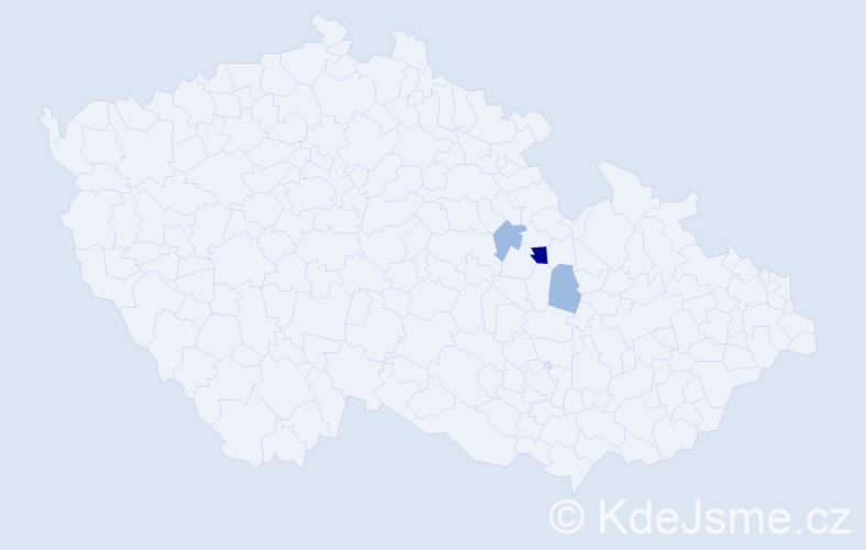 Příjmení: 'Vážková', počet výskytů 6 v celé ČR