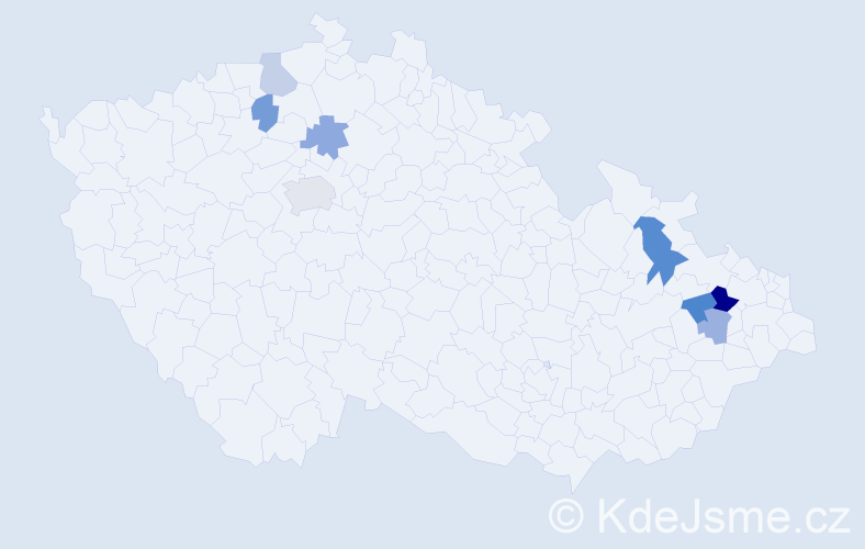 Příjmení: 'Rubač', počet výskytů 12 v celé ČR