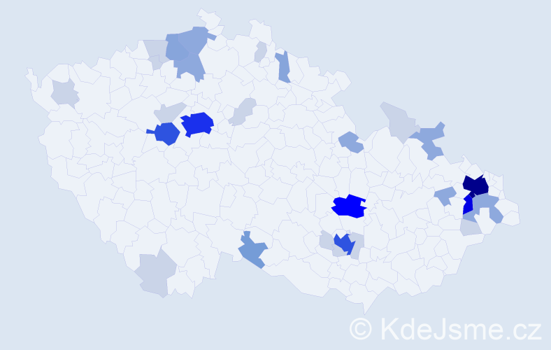Příjmení: 'Libiš', počet výskytů 94 v celé ČR