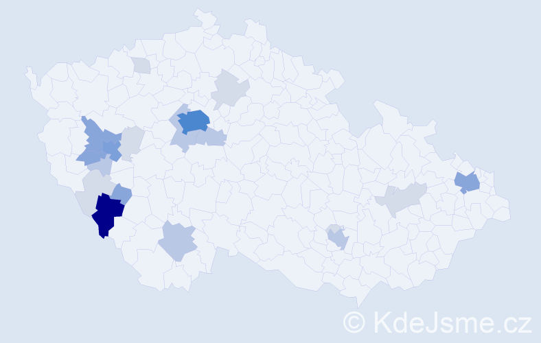Příjmení: 'Trš', počet výskytů 64 v celé ČR