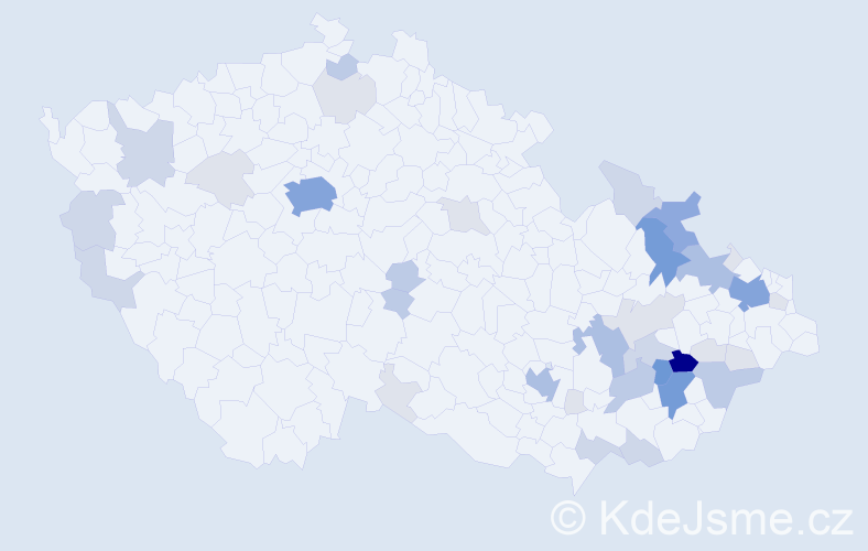 Příjmení: 'Matela', počet výskytů 127 v celé ČR