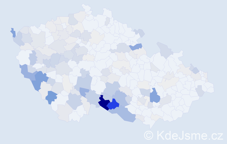 Příjmení: 'Bastlová', počet výskytů 636 v celé ČR