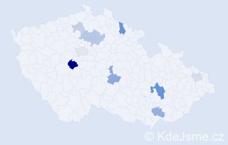 Příjmení: 'Galandák', počet výskytů 26 v celé ČR