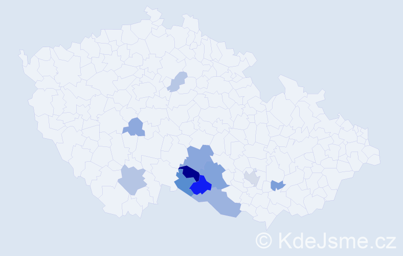 Příjmení: 'Pachrová', počet výskytů 29 v celé ČR