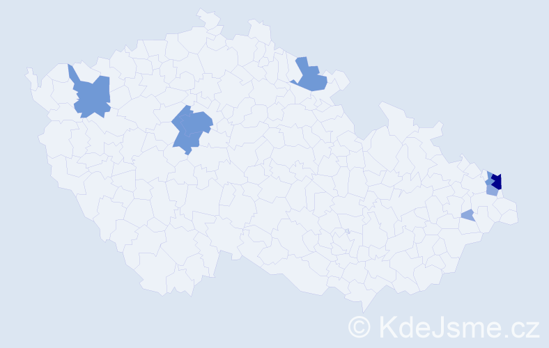 Příjmení: 'Pastierik', počet výskytů 18 v celé ČR