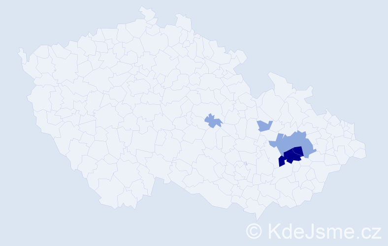 Příjmení: 'Pacáčková', počet výskytů 16 v celé ČR