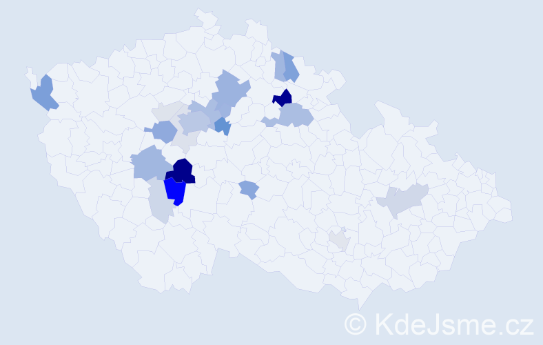 Příjmení: 'Kotrbáčková', počet výskytů 70 v celé ČR