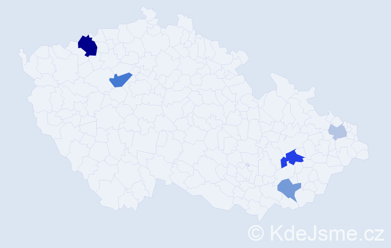 Příjmení: 'Dávidíková', počet výskytů 9 v celé ČR