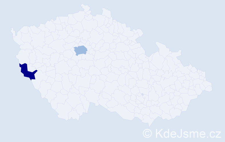 Příjmení: 'Kullač', počet výskytů 5 v celé ČR