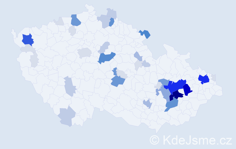 Příjmení: 'Čuri', počet výskytů 164 v celé ČR