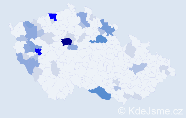 Příjmení: 'Holzknecht', počet výskytů 123 v celé ČR