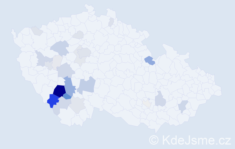 Příjmení: 'Chvosta', počet výskytů 131 v celé ČR