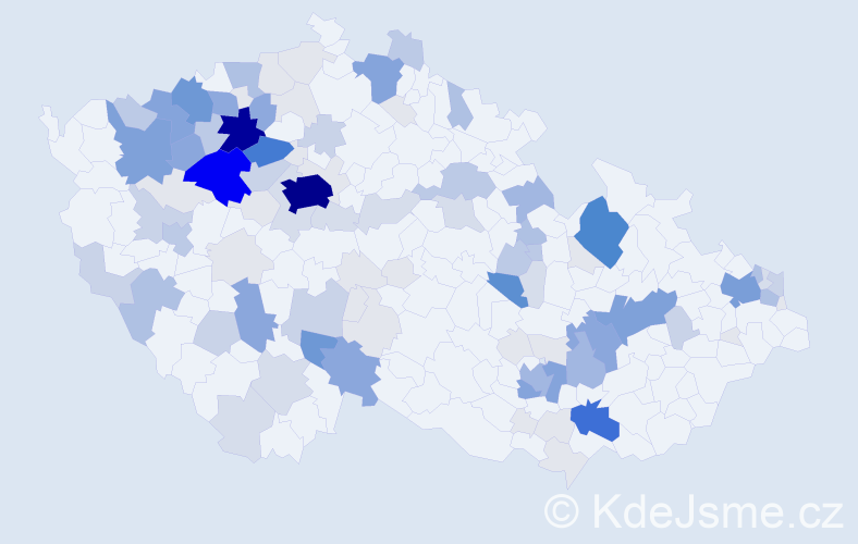 Příjmení: 'Fricová', počet výskytů 450 v celé ČR
