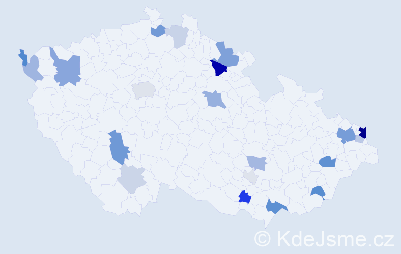Příjmení: 'Bitto', počet výskytů 44 v celé ČR