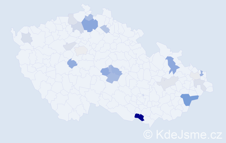 Příjmení: 'Závrská', počet výskytů 34 v celé ČR