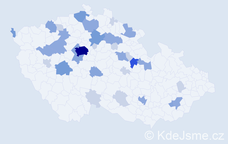 Příjmení: 'Trkalová', počet výskytů 83 v celé ČR