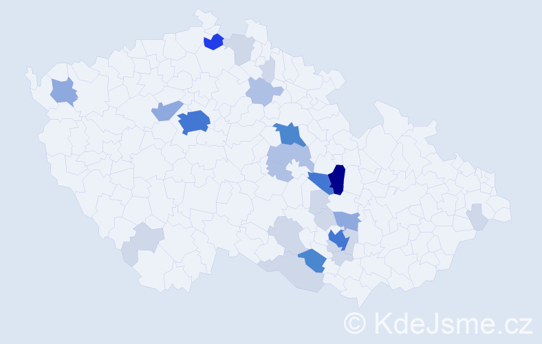 Příjmení: 'Klodnerová', počet výskytů 88 v celé ČR