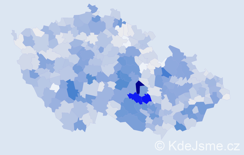 Příjmení: 'Žák', počet výskytů 4740 v celé ČR