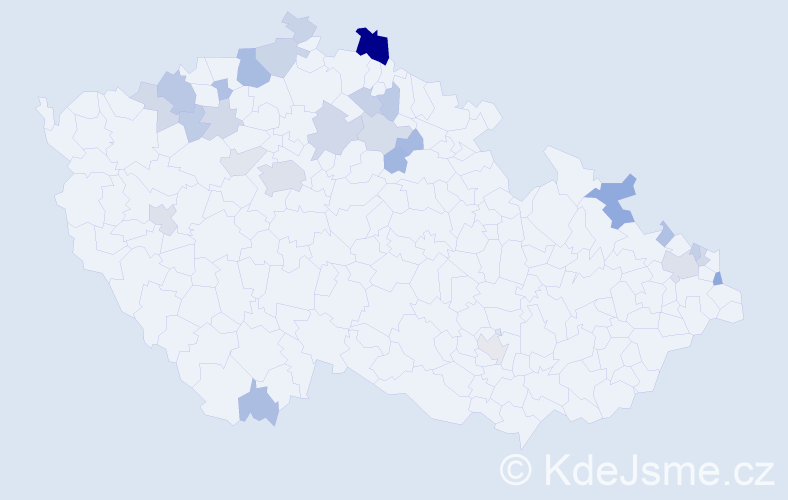 Příjmení: 'Goroĺ', počet výskytů 58 v celé ČR