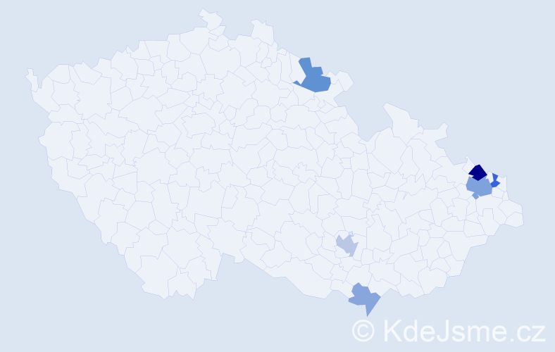 Příjmení: 'Wondrová', počet výskytů 14 v celé ČR