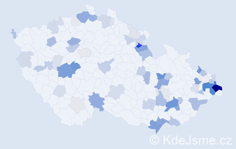 Příjmení: 'Labudová', počet výskytů 194 v celé ČR