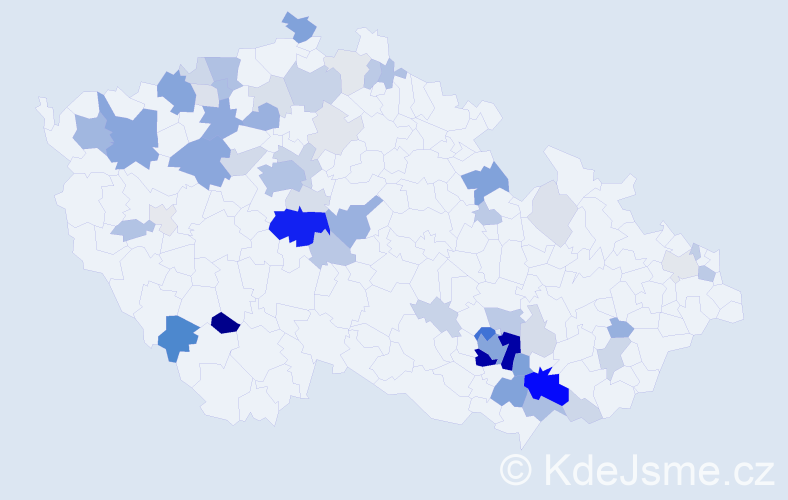 Příjmení: 'Kyselková', počet výskytů 189 v celé ČR
