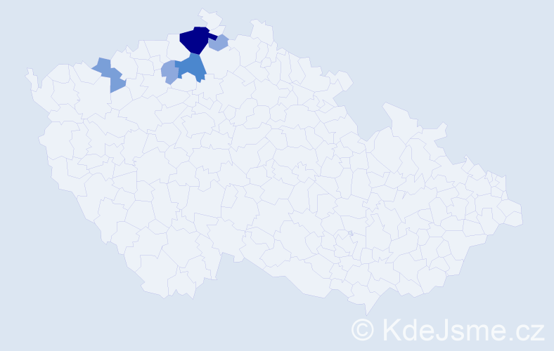 Příjmení: 'Tschakertová', počet výskytů 14 v celé ČR