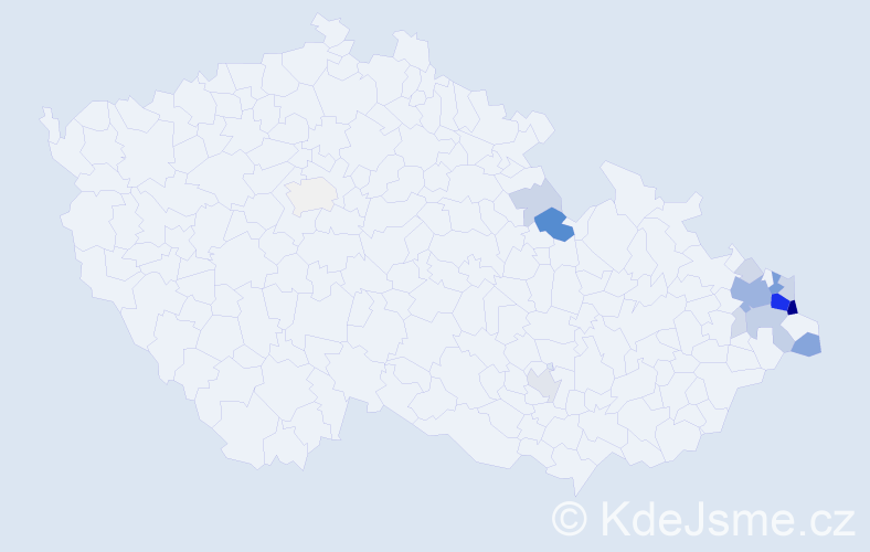 Příjmení: 'Burkotová', počet výskytů 68 v celé ČR