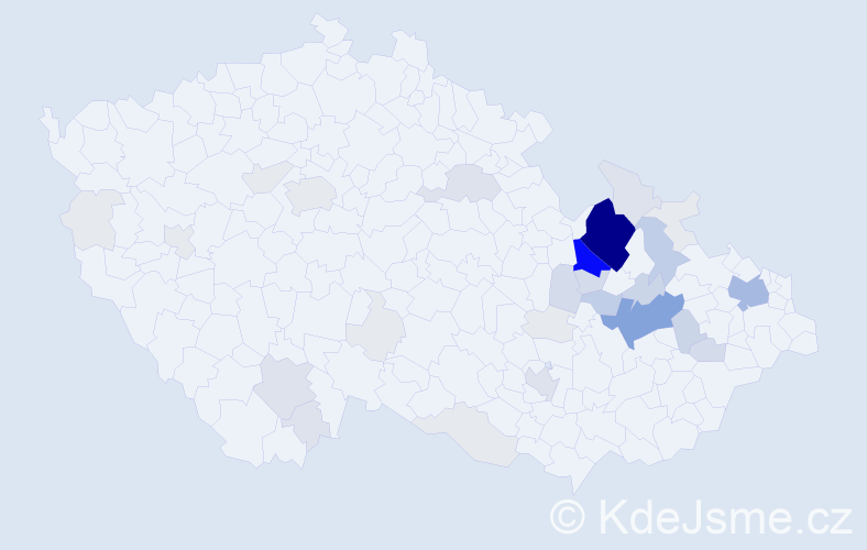 Příjmení: 'Hojgr', počet výskytů 160 v celé ČR