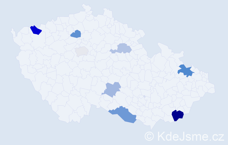 Příjmení: 'Roderová', počet výskytů 15 v celé ČR