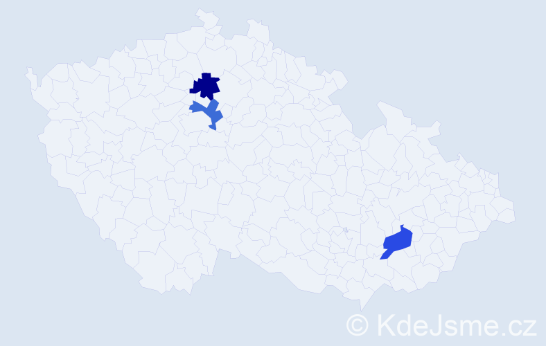 Příjmení: 'Vojtečková', počet výskytů 3 v celé ČR