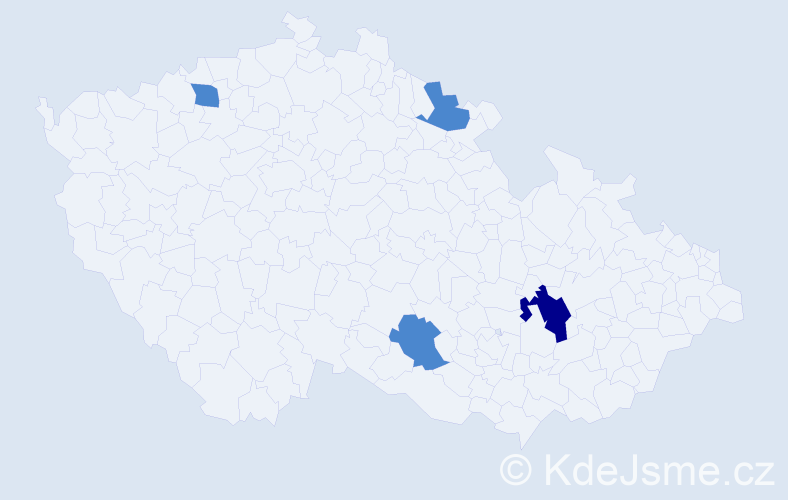 Příjmení: 'Chapčaková', počet výskytů 6 v celé ČR