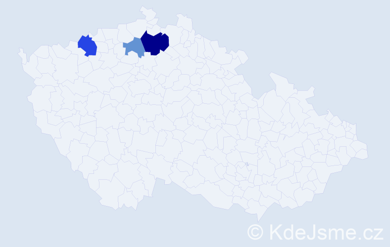 Příjmení: 'Kisty', počet výskytů 6 v celé ČR