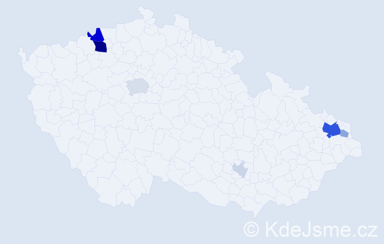 Příjmení: 'Hluzák', počet výskytů 17 v celé ČR