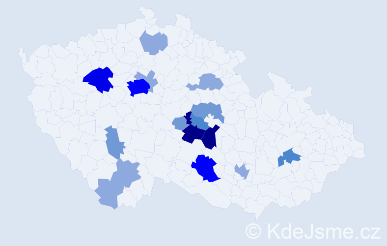 Příjmení: 'Remar', počet výskytů 43 v celé ČR
