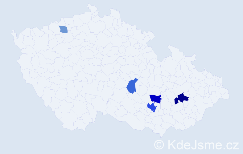 Příjmení: 'Vohrabalová', počet výskytů 13 v celé ČR