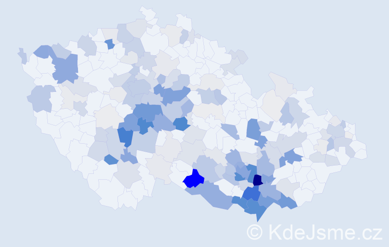 Příjmení: 'Kosík', počet výskytů 704 v celé ČR